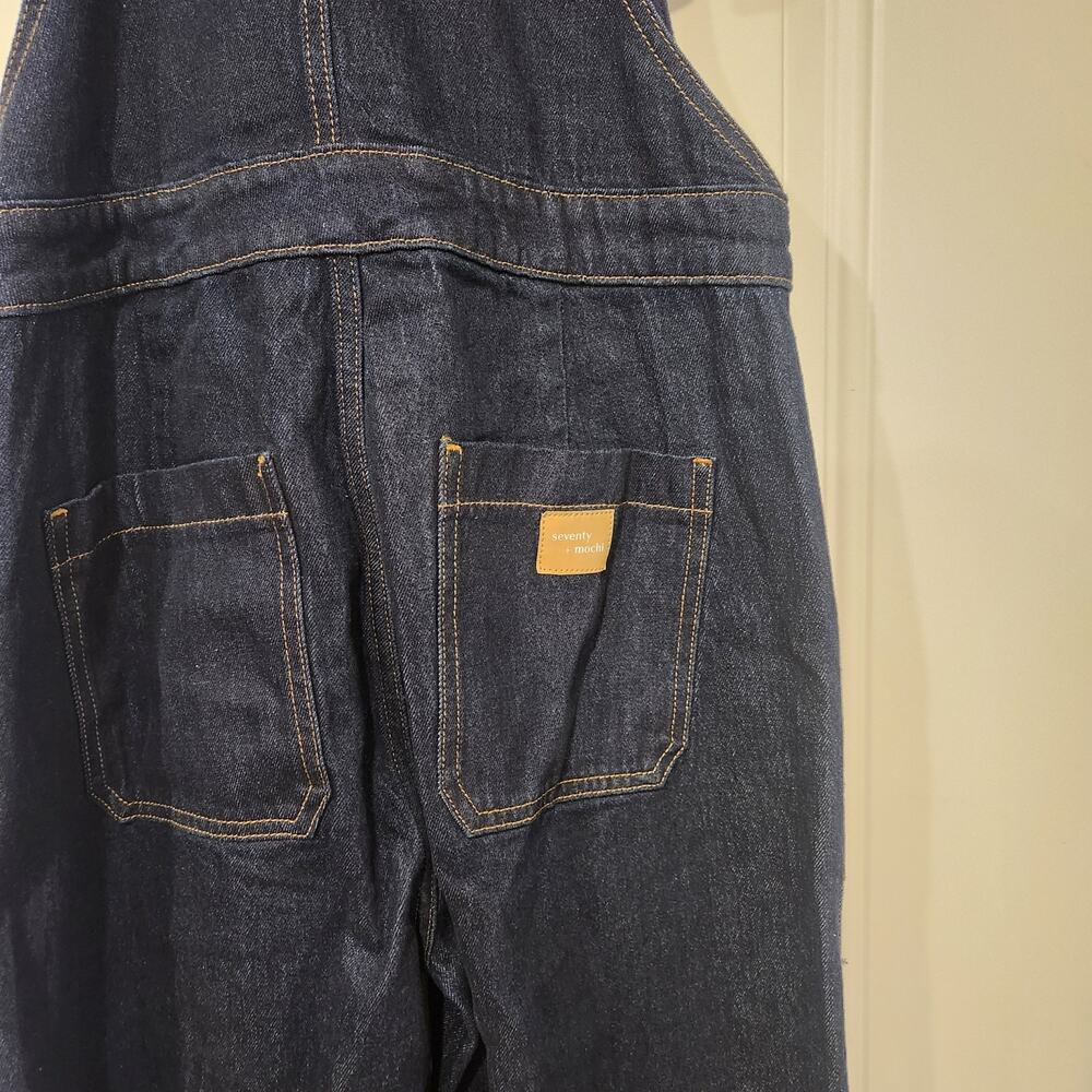 Anthropologie Seventy + Mochi Elodie Ruffle strap denim overalls size 8 - Picture 10 of 11